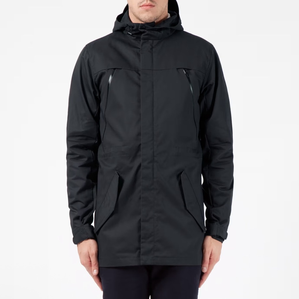 Jiberish Black Ventile Cotton Fishtail Parka Jacket - Picture 4 of 4